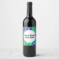 Colorful Bold Neon Abstract Wine Label