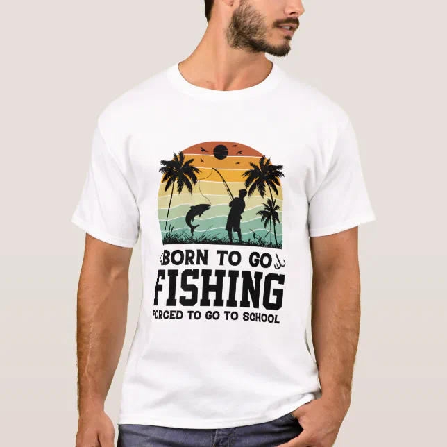 Funny Born To Go Fishing Bass Fish Fisherman Boys T-Shirt