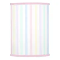 Pastel Rainbow Candy Stripe Pink Trim Girls Lamp Shade