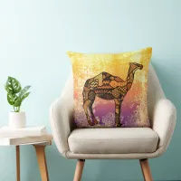 Abstract Collage Ozzy the Camel ID102 Throw Pillow