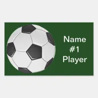 American Soccer or Association Football Rectangular Sticker