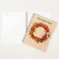 Southwest Chile Ristra Wreath on Adobe Wall Planner