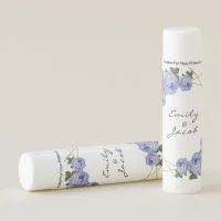 Elegant Gold Glitter Geometric Blue Floral Wedding Lip Balm