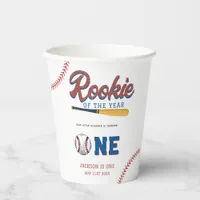 Rookie of the Year Baseball 1st Birthday Party Paper Cups