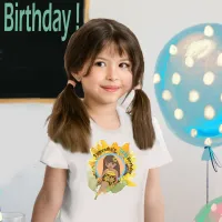 Sunflower Watercolor Fifth Girl Birthday T-Shirt