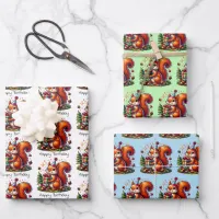 Happy Birthday Squirrel Cute Cartoon Wrapping Paper Sheets