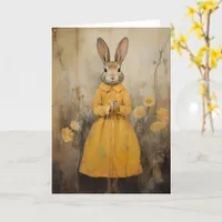 Beautiful Rabbit in a Yellow Dress all occasions Card