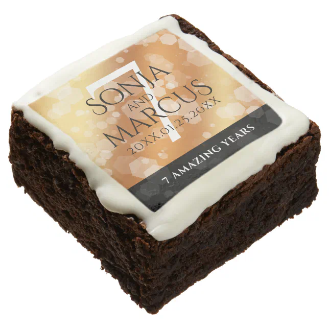 Elegant 7th Copper Wedding Anniversary Celebration Brownie