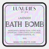 Chic Bold Modern Holographic Bath Bomb Spa Label