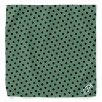 Green Black Polka Dot Patterned Retro Monogrammed Bandana