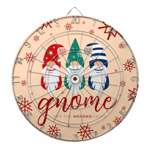 Hygge Christmas Gnome for the Holidays Snowflakes Dart Board
