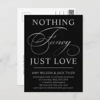 Nothing Fancy Just Love Wedding Announcement Postcard