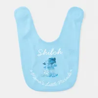 Cute Baby Zebra and Hearts Custom Name  Baby Bib