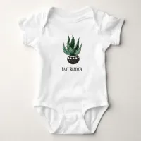 Potted Succulent Houseplant Custom Baby Bodysuit