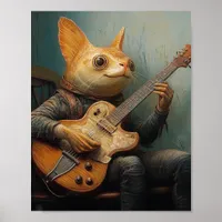 A funny catfish playing guitar fantasy  poster