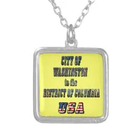 City of Washington in the District of Columbia USA Silver Plated Necklace