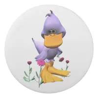 Cute and Shy Purple Cartoon Duck Eraser