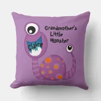 Cute Purple Cyclops Monster Funny Fun for Kids Throw Pillow