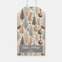 Earth Tones Christmas Pattern#25 ID1009 Gift Tags