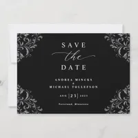 Elegant Black & White Wedding Save The Date