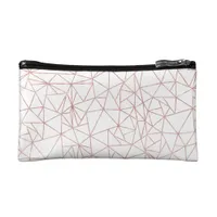 Stylish Rose Gold Foil Geometric Polygons Cosmetic Bag