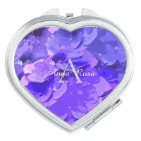 *~* Floral Heart Blue Hydrangea Chic Popular Compact Mirror