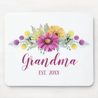 New Grandma Rustic Chic Floral Mouse Pad