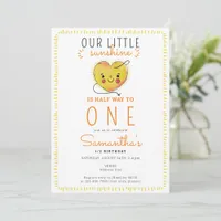 Little Sunshine Half Way to One 6 Month Birthday Invitation