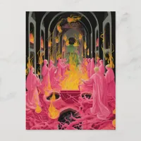 Spooky Pink Occult Ritual Postcard