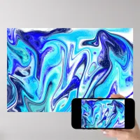 Melted Blue | Marble Fluid Art Poster