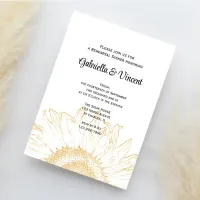 Sunflower Graphic Wedding Rehearsal Dinner Invitation