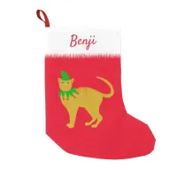 Cute Christmas Cat Personalised Pet Small Christmas Stocking