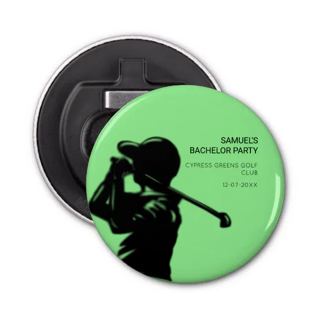 Black golfer Golfing Trip Bachelor Party minimal  Bottle Opener