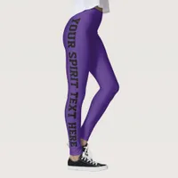 Purple + Black Custom School Spirit Text Leggings