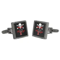 Jolly Roger F Monogram Initial Cufflinks