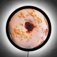 White Frosted Donut with Peanuts LED Sign