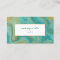Teal and Brown Marble  Business Card