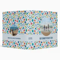 Ocean summer beach with starfish, shells 3 ring binder