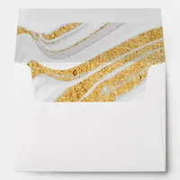 Save The Date| White and Gold Marble Envelope