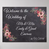 Custom Welcome to the Wedding of Chalkboard Look Poster