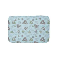 Blue Winter Celtic Knots and Snowflakes Bath Mat