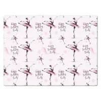 Pretty Ballerina Any Name Pink Birthday Tissue Paper