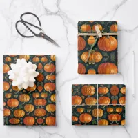 Halloween Pumpkin pie Vibes Wrapping Paper Sheets