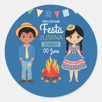 Festa Junina Corporate/Club Party Classic Round Sticker