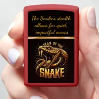 Vibrant art for Year of the Snake 2025 Zippo Lighter