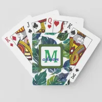 Green Leaves Philodendron Foliage Botanical Poker Cards