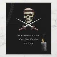 Corsair Pirate themed sea rover Bachelor/Birthday Wine Label