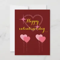 hearts Happy Valentines Day Holiday Card