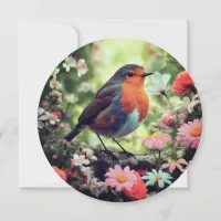 Robins Appear When Loved Ones Are Near / Round Holiday Card