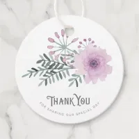 Watercolor Bouquet Wedding Thank You Lilac ID654 Favor Tags